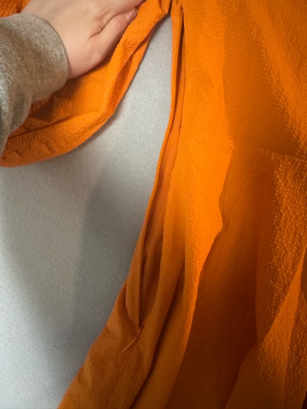 Ted Baker Orange Bow Front Mini Dress with Puff Sleeves - Picture 11 of 11